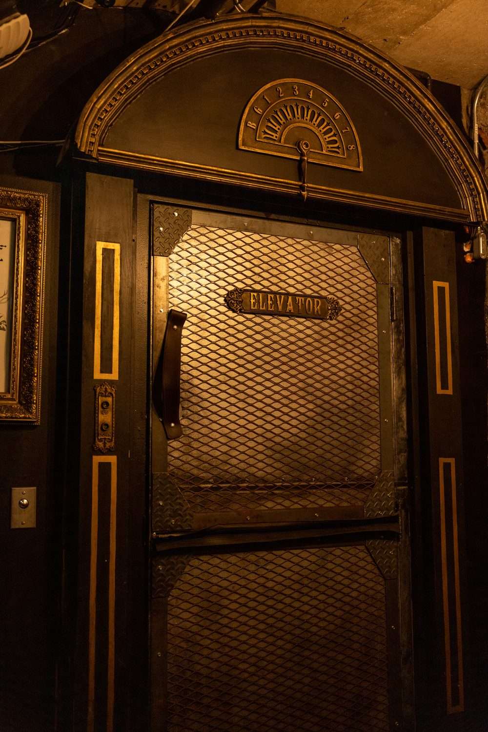 The Jackalope vintage elevator entrance